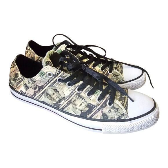 CONVERSE ALL STAR Cash Money Printed Sneakers RARE!! - Size 10 Men/12 Women - Picture 1 of 8